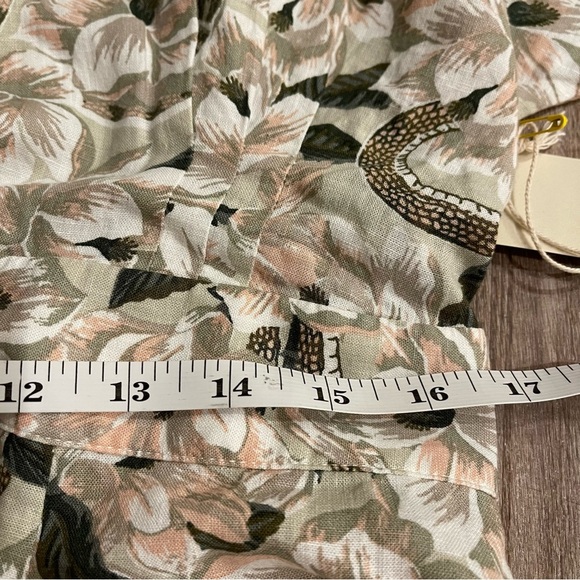 Happy x Nature Serene Midi Dress Women’s Sz 12 Beach Boho Snake Floral Tie Front - Picture 11 of 12